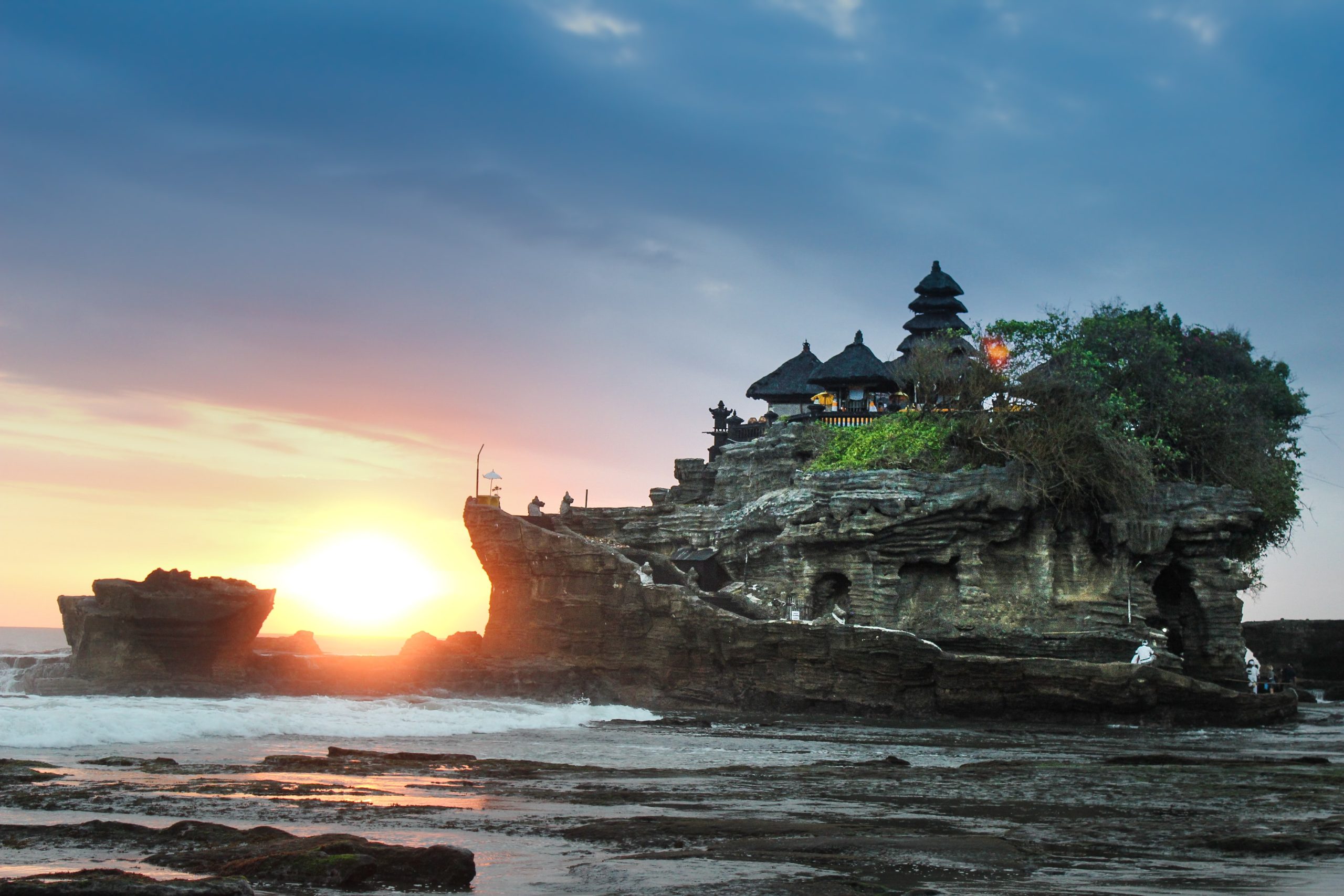 island with a temple in Bali